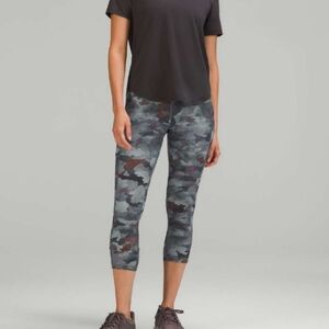 NWOT Lululemon Invigorate High-Rise Crop Heritage Camo Wash Mineral Blue 12